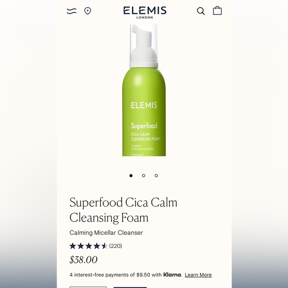 **NEW** TWO Elemis Superfood Cica Calm Cleansing Foam 50ml (each) - Picture 3 of 5